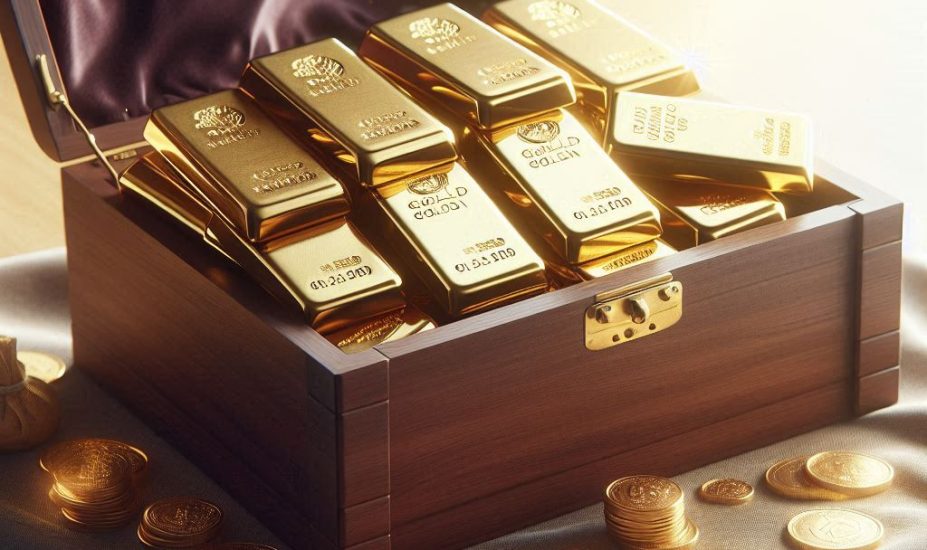 صندوق پراز شمش طلا صندوق پراز شمش طلا